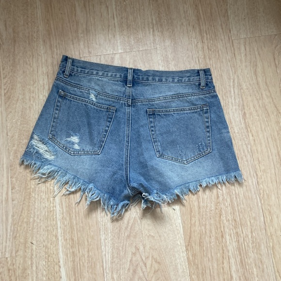 Twelve by Ontwelfth Denim Jean Shorts Women's Medium Blue High Rise Distressed - Picture 3 of 7